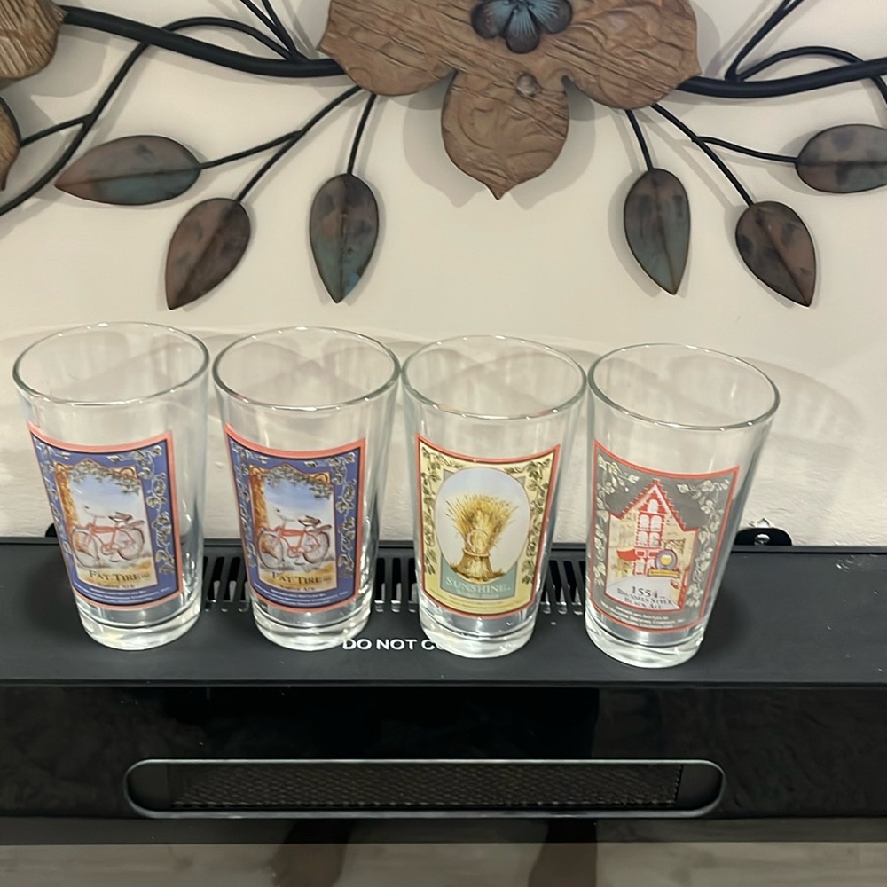 Set of four glasses by New Belgium Brewing Company, Inc, preloved gently used